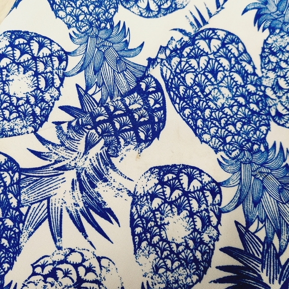 Alyx Pineapple Blue White Print Sleeveless Sheath Dress P6699 - Picture 11 of 12